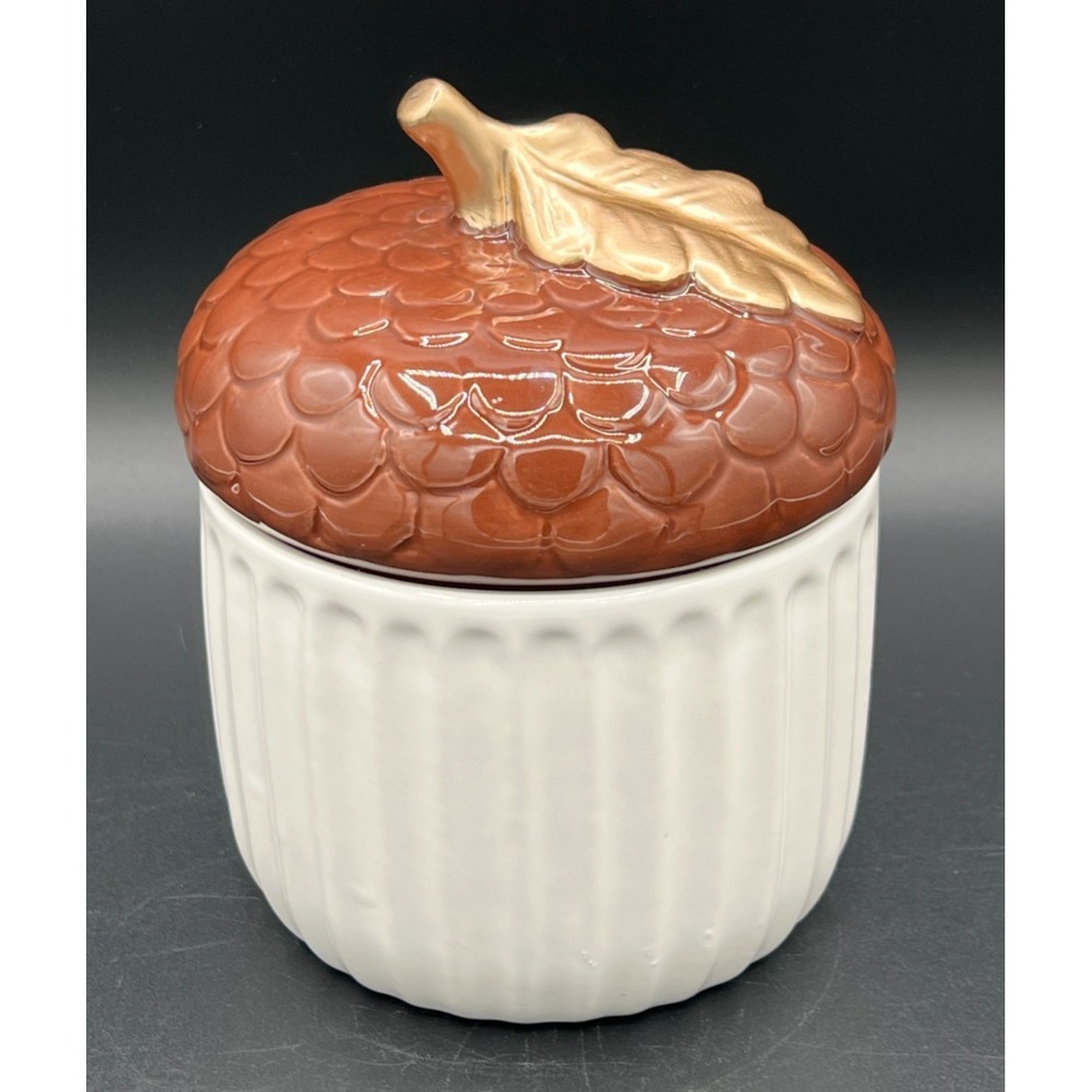 Target Bullseye Ceramic 6" Acorn Bowl Jar Canister with Lid Fall Autumn 2025 NEW